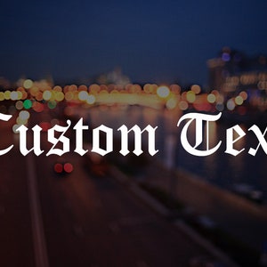 Calcomanía de vinilo troquelada con texto en inglés antiguo y nombre personalizado