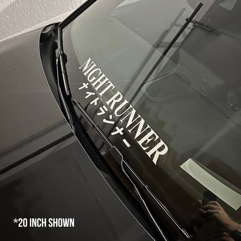 Sticker pour fenêtre NIGHT RUNNER, bannière JDM inspiré du Japon Sticker voiture en vinyle Cadeaux pour un gars de la voiture image 7