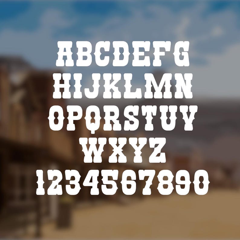 Western Style Text Decal Sticker Custom Name Vinyl Die Cut Old West ...