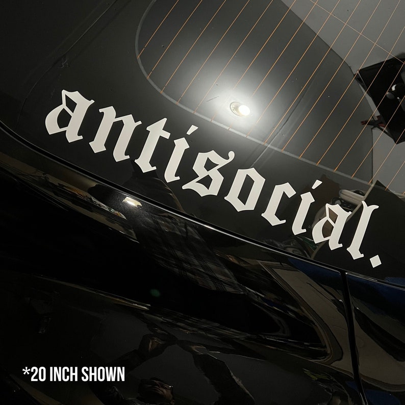 antisocial car decal window decal windshield banner window banner jdm banner anti social car club