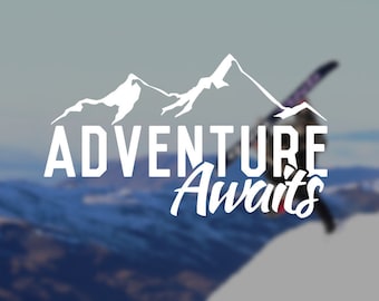 Adventure Awaits Decal: Travel, Hiking, Camping Vinyl Sticker