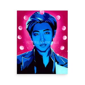 Vibrant Trippy Art Prints, K-pop Inspired Aesthetic Wall Decor, Idol Art Prints, Pop Culture Original Artwork, Moon Phase Celestial Painting 16x20 inches
