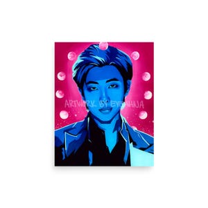Vibrant Trippy Art Prints, K-pop Inspired Aesthetic Wall Decor, Idol Art Prints, Pop Culture Original Artwork, Moon Phase Celestial Painting 8x10 inches