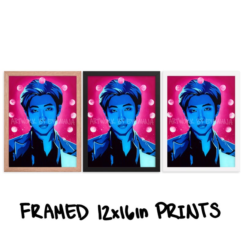 Vibrant Trippy Art Prints, K-pop Inspired Aesthetic Wall Decor, Idol Art Prints, Pop Culture Original Artwork, Moon Phase Celestial Painting image 7