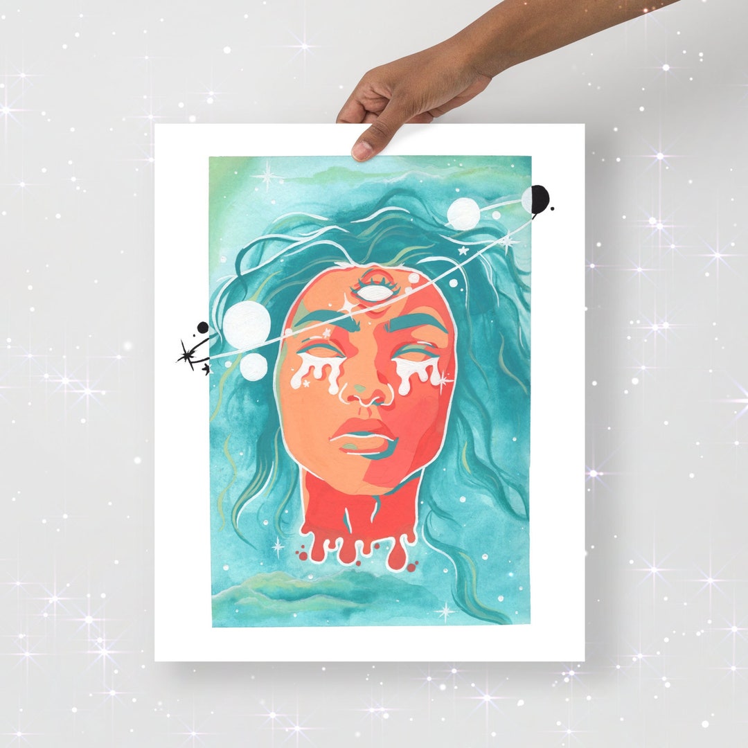 Trippy Third Eye Art Print: Colorful Psychedelic Poster - Etsy