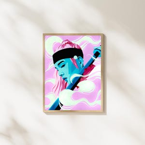 Vibrant Trippy Art Prints, K-pop Inspired Aesthetic Wall Decor, Idol Art Prints, Pop Culture Original Artwork