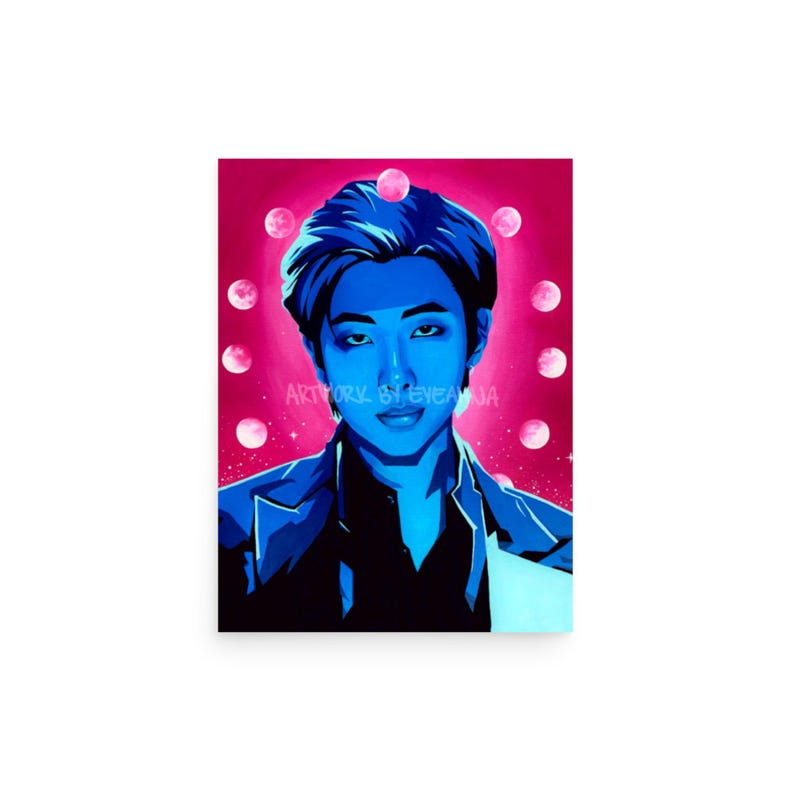Vibrant Trippy Art Prints, K-pop Inspired Aesthetic Wall Decor, Idol Art Prints, Pop Culture Original Artwork, Moon Phase Celestial Painting 5x7 inches
