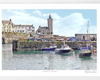 Porthleven, Cornwall art print, picture, wall art, painting. Limited edition artist signed.