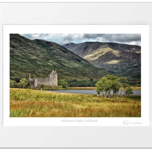 Kilchurn Castle Scotland art print, Poster Picture, Wall art Scottish Highlands birthday wedding anniversary gift. Signed limited edition