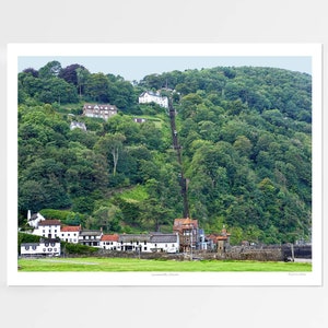 Lynmouth Lynton North Devon print, picture, home wall art decor. Birthday wedding anniversary gift painting Exmoor Signed Framed