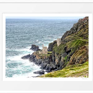 Botallack Cornwall art print, poster, Picture, Landscape Wall Art Decor Painting. Cornish Birthday, Wedding Anniversary gift. Signed Framed