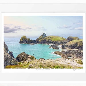 Kynance Cove Cornwall print, Poster Picture, Art Wall decor. Cornish birthday wedding anniversary gift Framed, Signed. Lizard Peninsula