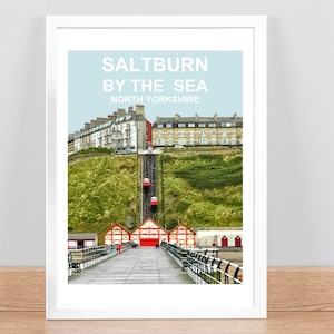 Saltburn, North Yorkshire art print and travel Poster | Picture | Wall decor. Hand signed, framed ready to hang
