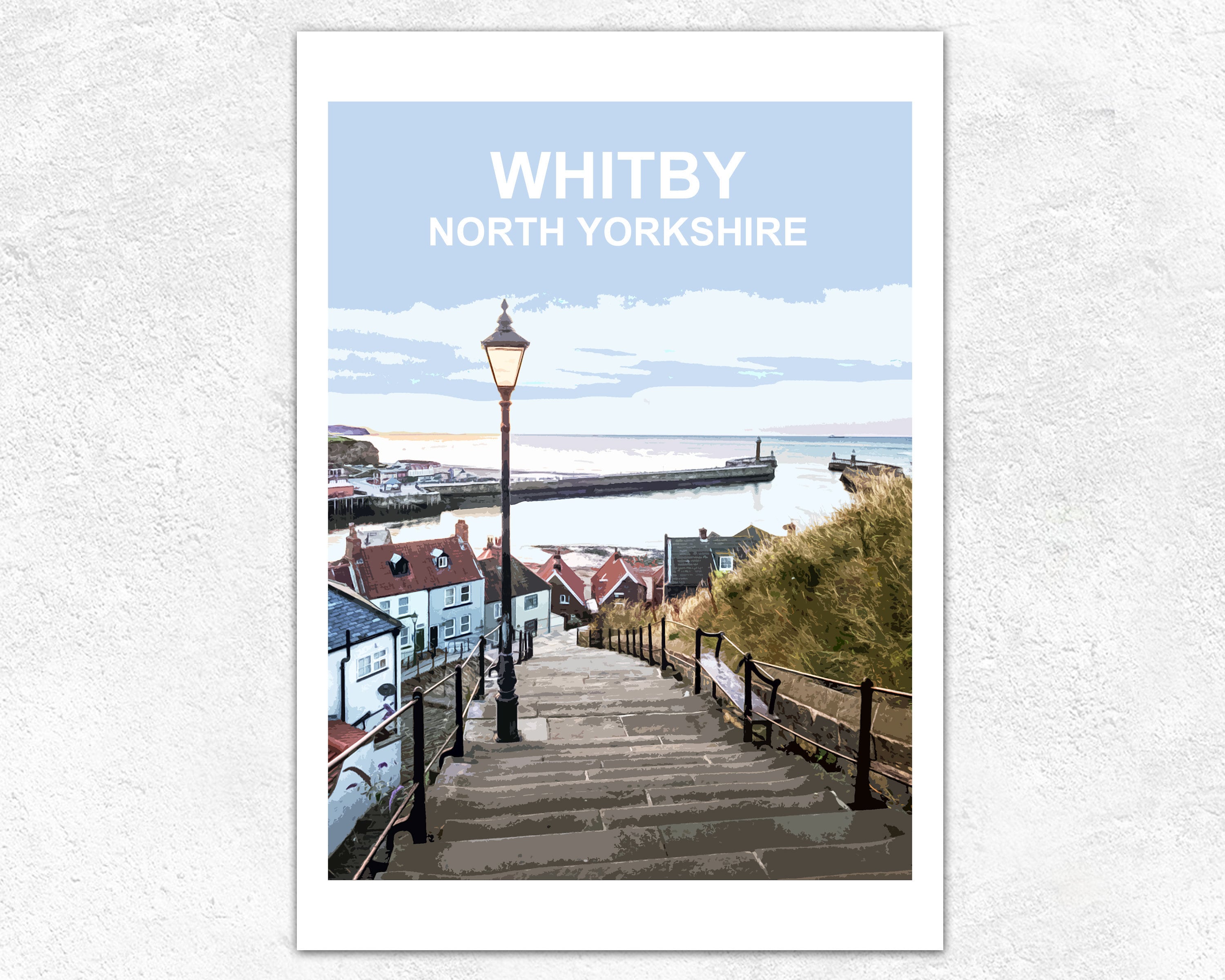 Whitby North Yorkshire art print / Travel Poster / Picture / Etsy