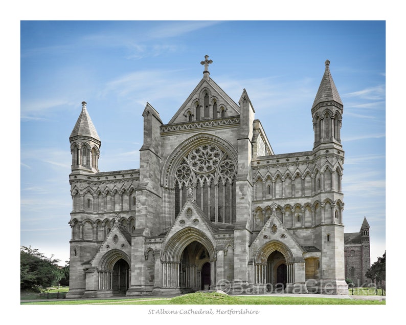 Gift Wall art for home painting gallery or office. Limited edition artist signed St Albans Cathedral Hertfordshire art print picture