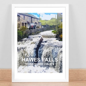 Hawes Falls Yorkshire Dales art print | Travel Poster | Picture | Wall decor. Birthday anniversary gift. Hand signed, framed ready to hang