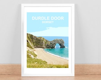 Durdle Tür, Dorset Kunstdruck | Ort Reise Poster | Bild | Wandkunst Dekor. Handsigniert, gerahmt.