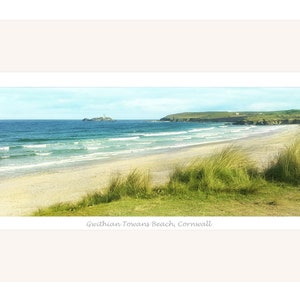 Gwithian Towans Beach, Cornwall Kunstdruck. Limitierte Auflage, Künstler signiert. Panorama Küste Seelandschaft Wandbild Dekor.