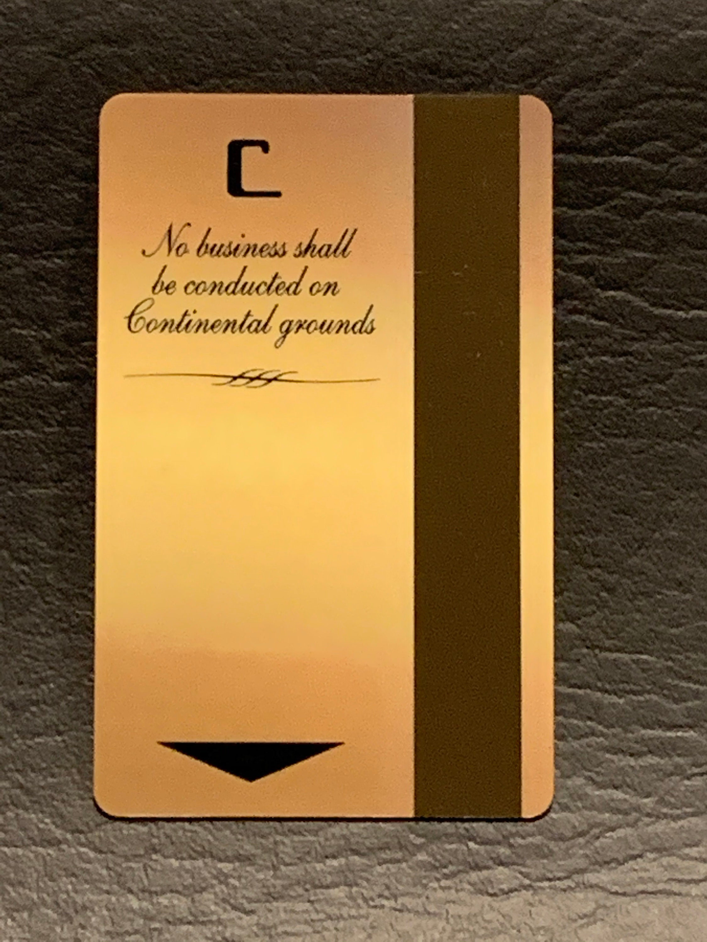 NEW!! Wick, John Continental Hotel Key Card. OSAKA Location