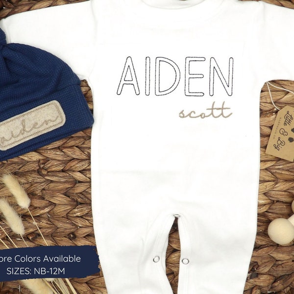 Newborn Boy Coming Home Outfit Navy Blue,Baby Boy Coming Home Outfit,Baby Boy Gift,Personalized Going Home Outfit Baby Boy, Newborn Set Name