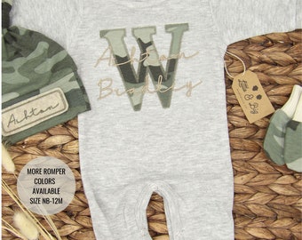 Newborn Boy Coming Home Outfit Camo,Coming Home Outfit for Baby Boy,Baby Boy Gift,Personalized Going Home Outfit Baby Boy, Newborn Set Name