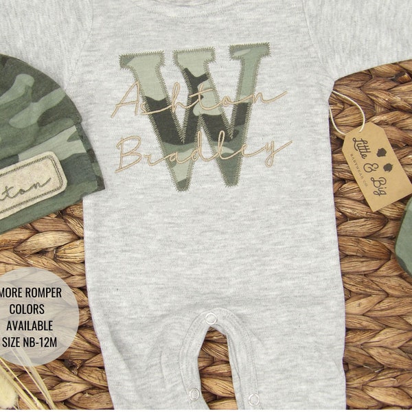 Newborn Boy Coming Home Outfit Camo,Coming Home Outfit for Baby Boy,Baby Boy Gift,Personalized Going Home Outfit Baby Boy, Newborn Set Name