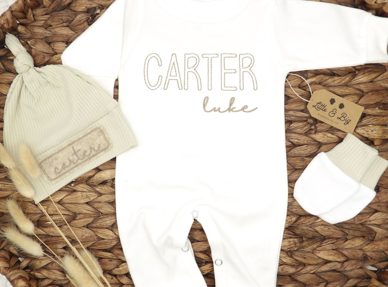 Newborn Boy Coming Home Outfit Neutralbaby Boy Coming Home Etsy