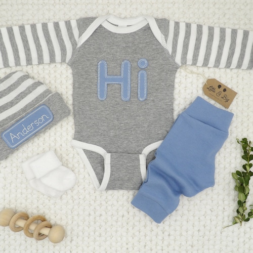 Baby Boy Hospital Outfit Baby Boy Coming Home Outfit Newborn Etsy