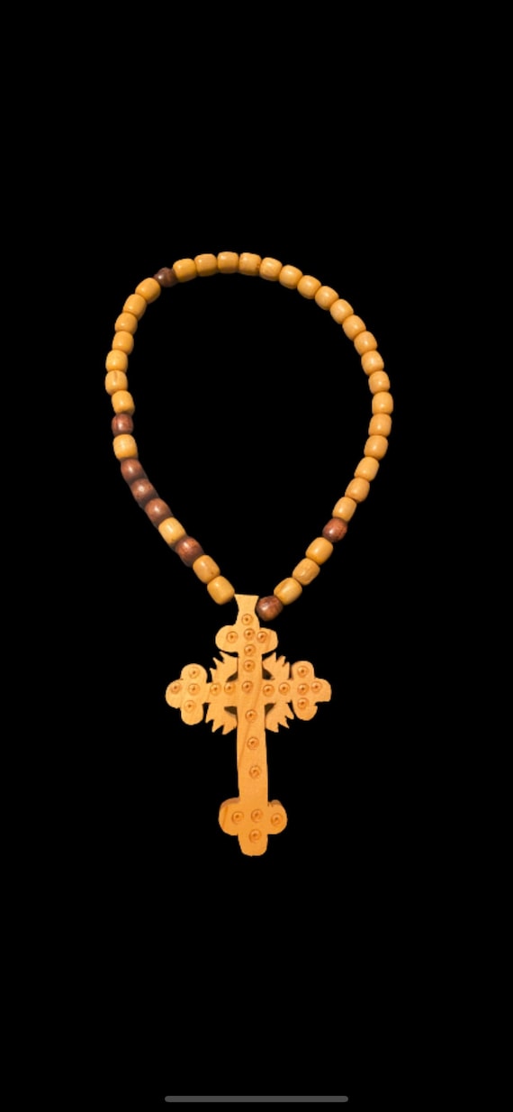 Ethiopian wooden cross necklace deals