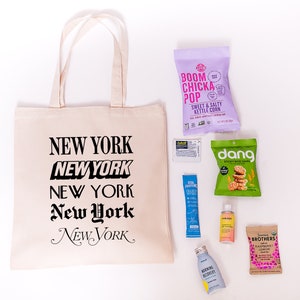NYC Themed Welcome Wedding Tote Bags, Customized, Bridal Party Totes, Canvas Swag Bags ***Order Minimum 12 TOTES**