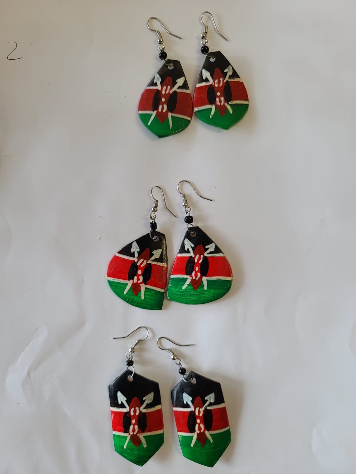 Kenyan Flag dangle earrings Etsy