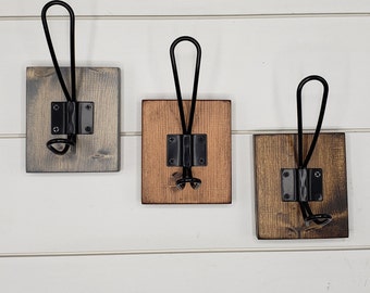 Rustic Farmhouse Wooden Wall Hook | Coat, Towel, Hat