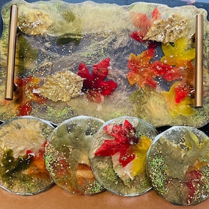 The MLX Autumn Resin Tray and Coasters (B)