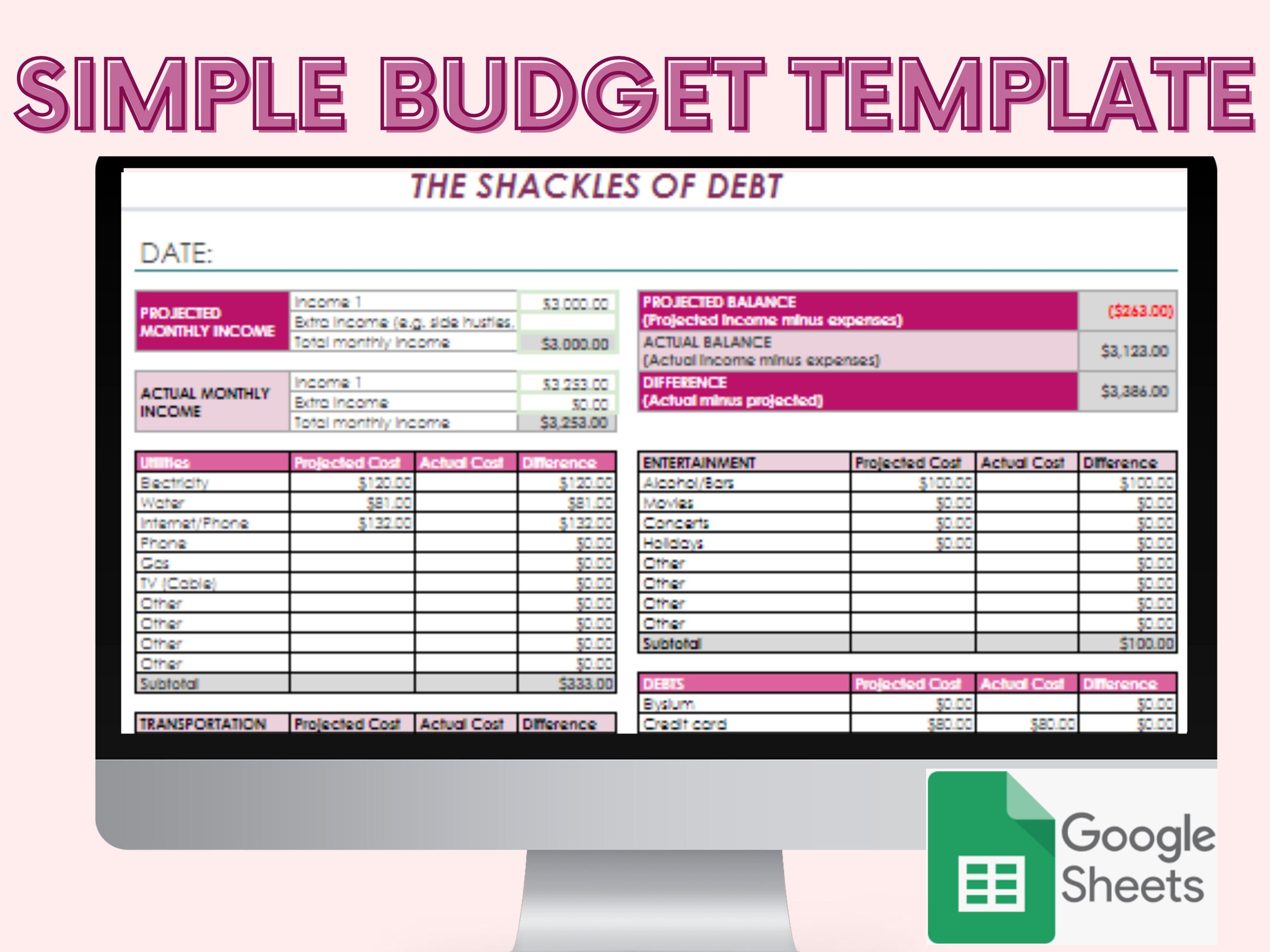 Simple Google Sheets Budget Spreadsheet Planner to Help You Budget ...