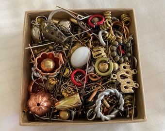 Vintage Metal Jewelry Findings Assortment: DIY Craft Supplies