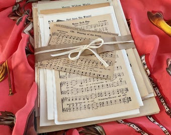 Vintage Sheet Music Ephemera: 55 Pages for Junk Journals