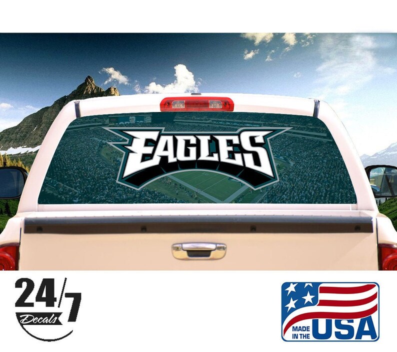 Philadelphia Eagles Rear Window Graphic perf Decal Tint print Etsy