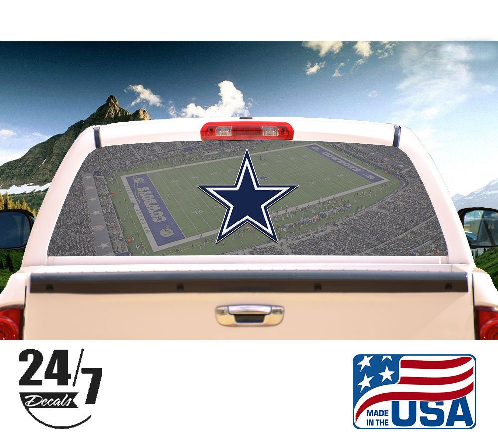 Dallas Cowboys Rear Window Graphic perf Decal Tint print Etsy