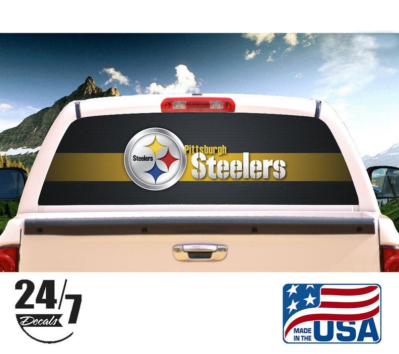 Pittsburgh Steelers Rear Window Graphic perf Decal Tint print Etsy