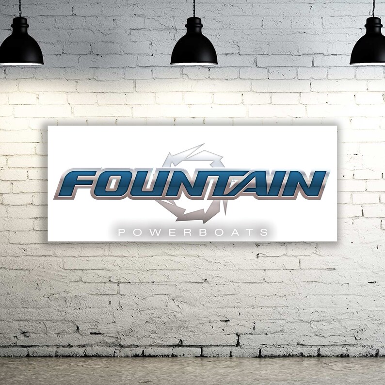 Fountain Boats Logo Banner VinylGarage Signoffice or | Etsy