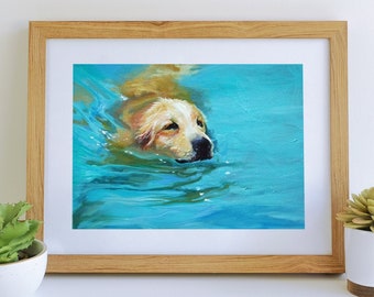 Golden Retriever Art | Golden Retriever Print | Dog Art