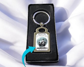 Llavero de metal personalizado con foto insertada