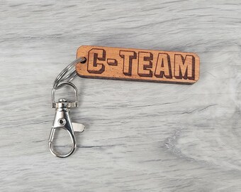 C-Team Wood Keychain