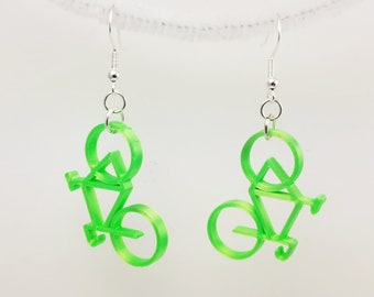 Pendientes pequeños con forma de bicicleta (colores personalizados)