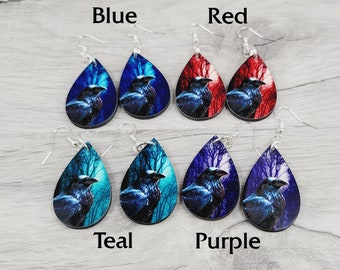 Crow / Raven Earrings (Double-Sided & Customizable)