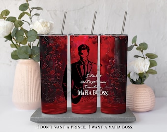 Vaso para amantes de los libros, romance mafioso (acero inoxidable aislado de 20 oz)