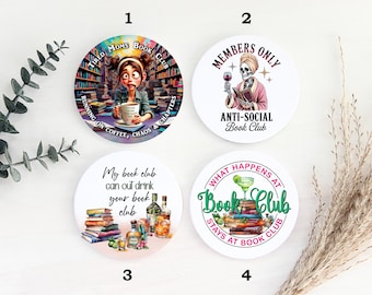 Book Club Ceramic Coasters (individual or 4-piece set)
