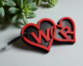 Llavero personalizado de 2 corazones - Impreso en 3D