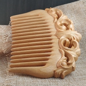 Wooden hair comb carved, Wood comb, Wooden hairbrush, hand carved comb, Personalized comb, Handmade comb, Wood carving, Natural comb