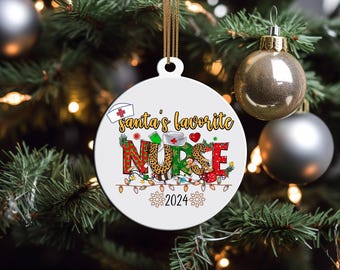 Krankenschwester Weihnachten Ornament, Weihnachtsmann Lieblings Krankenschwester Keramik Ornament, Krankenschwester Andenken Ornament, Krankenschwester Geschenk, Geschenk für Krankenschwester, Weihnachtsgeschenk